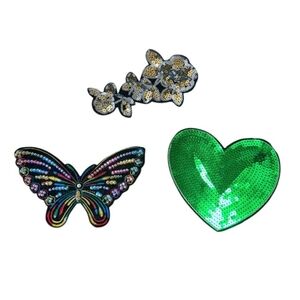 Set of 3 Patches for Sewing Or Sticking to Clothes Backpacks Handbags Etc/ 6 in